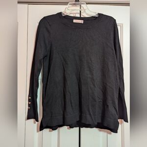 Retrology Black Sweater With Gold Buttons